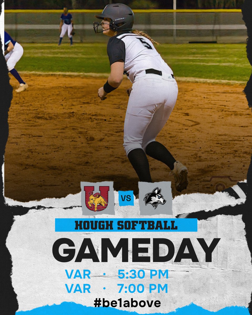 GAME DAY THURSDAY! Huskies host Harding for a double header (var only). Come out and support the Huskies. #be1above <a href="/HoughAthletics/">Hough HS Athletics</a> 
📍@ HOME 
⏰ 5:30 &amp; 7:00