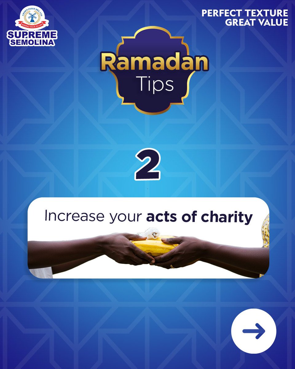 SupremeSemoNg's tweet image. Ramadan Kareem to our Supreme fam.
Here are some tips to help with your fast.
Tag someone in the comments who you know needs to see this.
 
#Supremesemolina #Supremeexperience
#PerfectTexture #GreatValue #Ramadan #RamadanMealprep