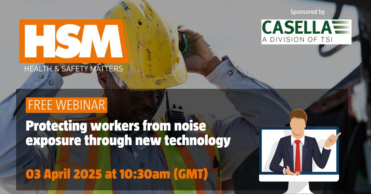 HSMmagazine's tweet image. 🚨 Just 1 Week Left! 🚨

Join us for a FREE webinar on April 3, 2025, at 10:30 AM hosted by HSM &amp;amp; Casella! Discover the New OmniWear-Noise Dosimeter in noise monitoring tech! 🌟📊

Secure your spot: wbmwebinars.com/protecting-wor… 

#WebinarAlert #NoiseMonitoring #SafetyTechnology