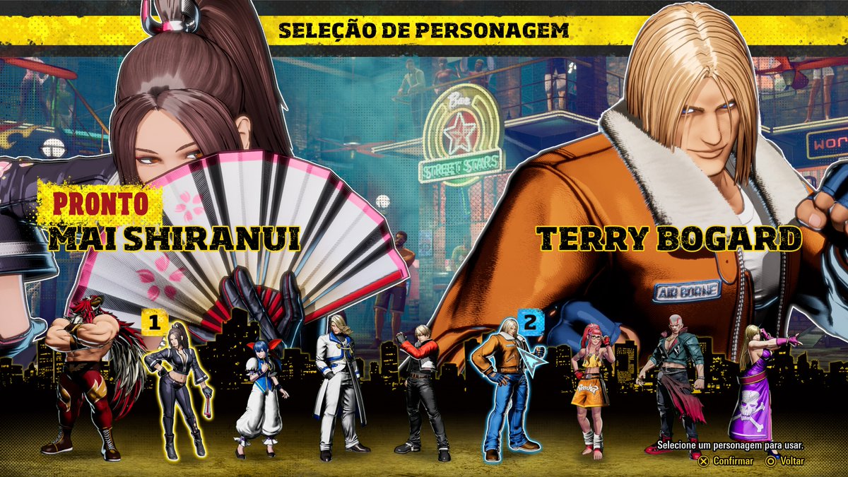 AhlexTerry's tweet photo. Tela de seleção do Open Beta 2 de Fatal Fury: City of the Wolves.

#FatalFury #SNK #KOF #PaoPaoCafeBrasil #AhexTerry #Garou #CotW #FFCotW https://t.co/RueEEomPPH