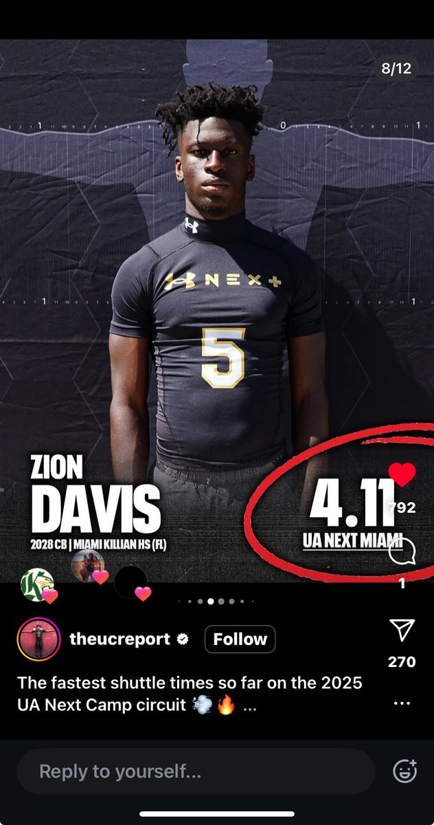 Fastest shuttle time ran in the UA NEXT camp/FASTEST in the NATION, Agtg🙏🏿