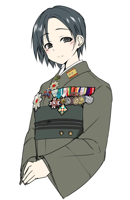 去年の新年に描いた軍服の着物化らくがき SS着物は一周回ってコサックや東方義勇軍感あるかも 