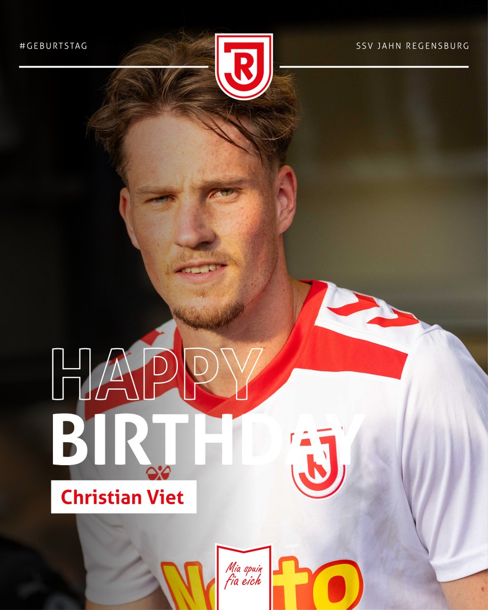 SSVJAHN's tweet photo. Christian Viet wird heute 2️⃣6️⃣ Jahre jung 🎂
Alles Liebe und Gute zu deinem Geburtstag, Chrille 🥳⚪🔴

📸 Köglmeier, Janne https://t.co/kJhJmdi9Mw