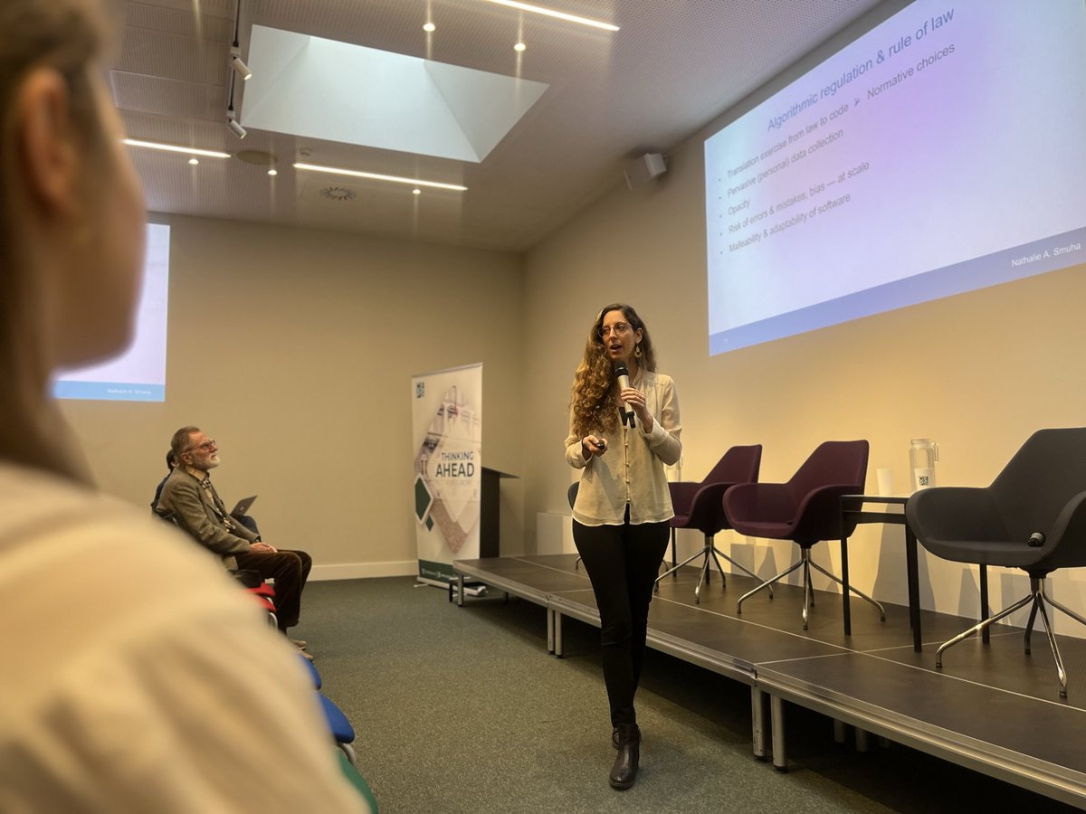 Nathalie Smuha (@nathaliesmuha) on Twitter photo It was a huge pleasure to present my book <a href="/CEPS_thinktank/">CEPS ThinkTank</a> last week with in-depth discussion, much thanks to Nele Roekens, Sue Anne Teo, Paula Gürtler & a great audience.
Key take-away: We all have a role and duty to counter #AlgorithmicRuleByLaw & to protect the rule of law. It was a huge pleasure to present my book <a href="/CEPS_thinktank/">CEPS ThinkTank</a> last week with in-depth discussion, much thanks to Nele Roekens, Sue Anne Teo, Paula Gürtler & a great audience.
Key take-away: We all have a role and duty to counter #AlgorithmicRuleByLaw & to protect the rule of law.
