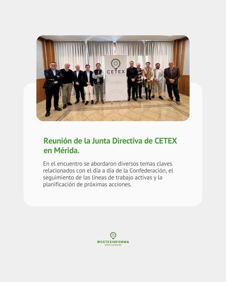 #CetexInforma ➡️ La Confederación Empresarial de Hostelería y Turismo de Extremadura (CETEX) celebró ayer una nueva reunión de su Junta Directiva. En el encuentro se abordaron diversos temas claves relacionados con el día a día de la Confederación.
#representatividadsectorial