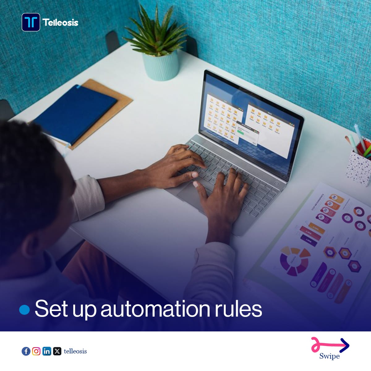 Telleosis's tweet image. Struggling with inefficient workflows? Here’s how to automate repetitive tasks and boost efficiency! 🛠️
Save time, reduce errors, and focus on what matters most. 💡
#TechTips #WorkflowSolutions #Automation #Telleosis
