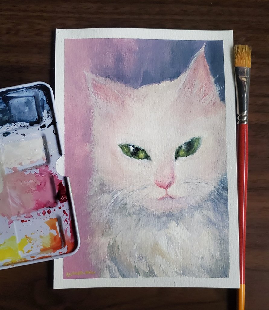 _amam1i's tweet photo. 春の猫🐈️　#透明水彩 #watercolor https://t.co/QZ853D1Q4o