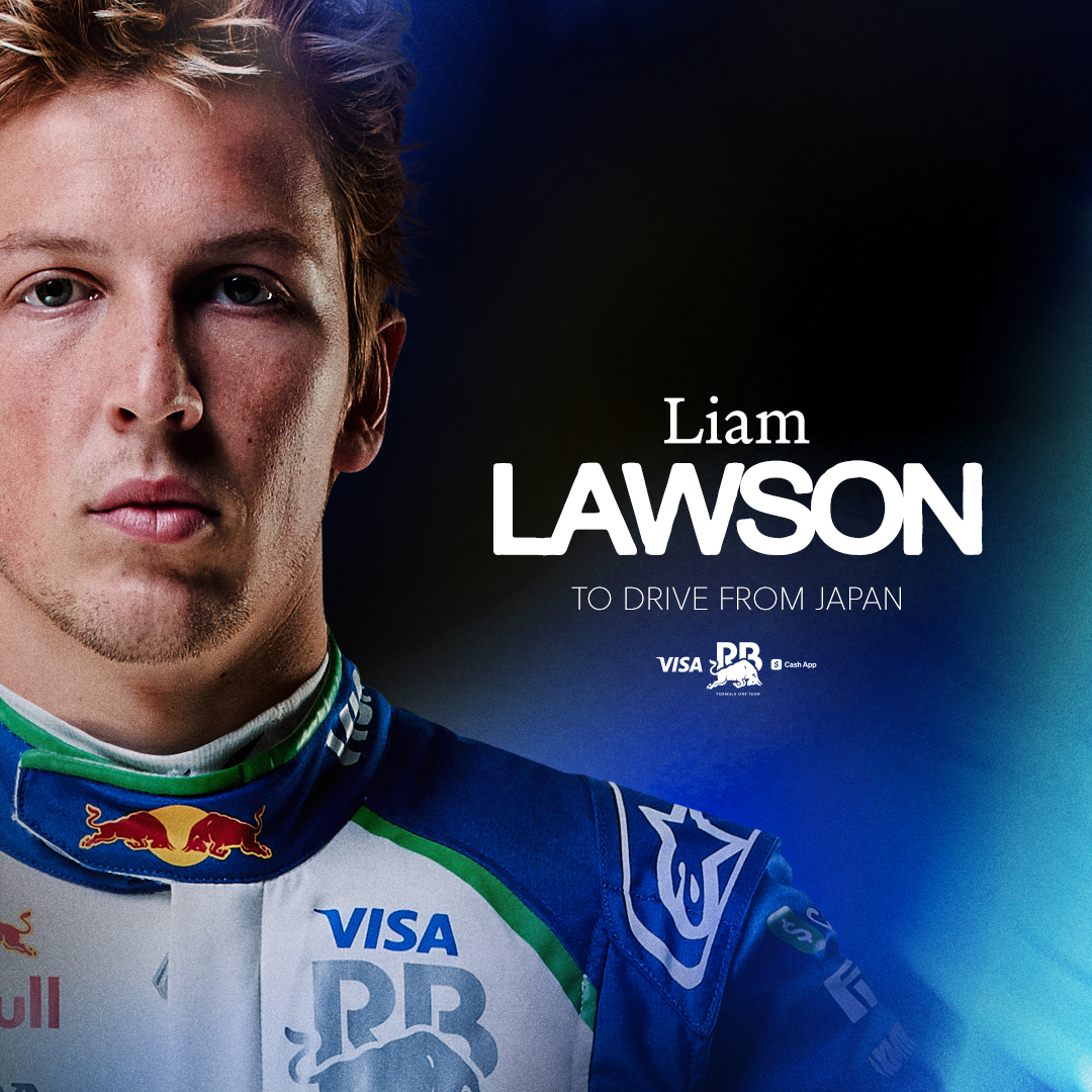 visacashapprb's tweet photo. We can confirm that @LiamLawson30 will drive for the Team from the #JapaneseGP 👊

#F1 #VCARB