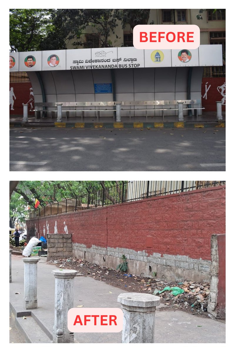 wajihulla's tweet photo. WHAT IS HAPPENING IN BENGALURU!?
#SHOCKING
First, the lakes disappeared. Then footpaths. Now, entire bus shelters have gone missing overnight?
19 lakhs was spent on each bus stand and 3 of the bus stands have vanished in thin air.
#SimplyAmazing. #NowYouSeeItNowYouDont https://t.co/PyYAIbJWfQ