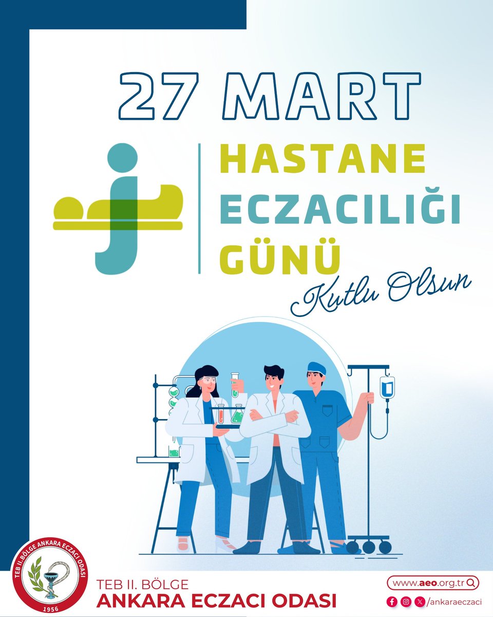 ankaraeczaci's tweet photo. Ankara Eczacı Odası olarak Hastane Eczacılığı Günü’nü kutluyor, ülkemizin dört bir yanındaki hastanelerde özveriyle görev yapan hastane eczacılarımıza şükranlarımızı sunuyor, haklarını almaları için örgütlü mücadelemizi tüm kararlılığımızla sürdürdüğümüzü vurgulamak istiyoruz. https://t.co/gYyhu3EZV1