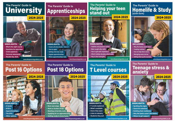 Our parent guides outline the choices your teen has after GCSE and sixth form, and advise on what you can do at home to help them make the most out of their studies. They're updated each year to make sure they're always up to date.  Take a look: theparentsguideto.co.uk/guides