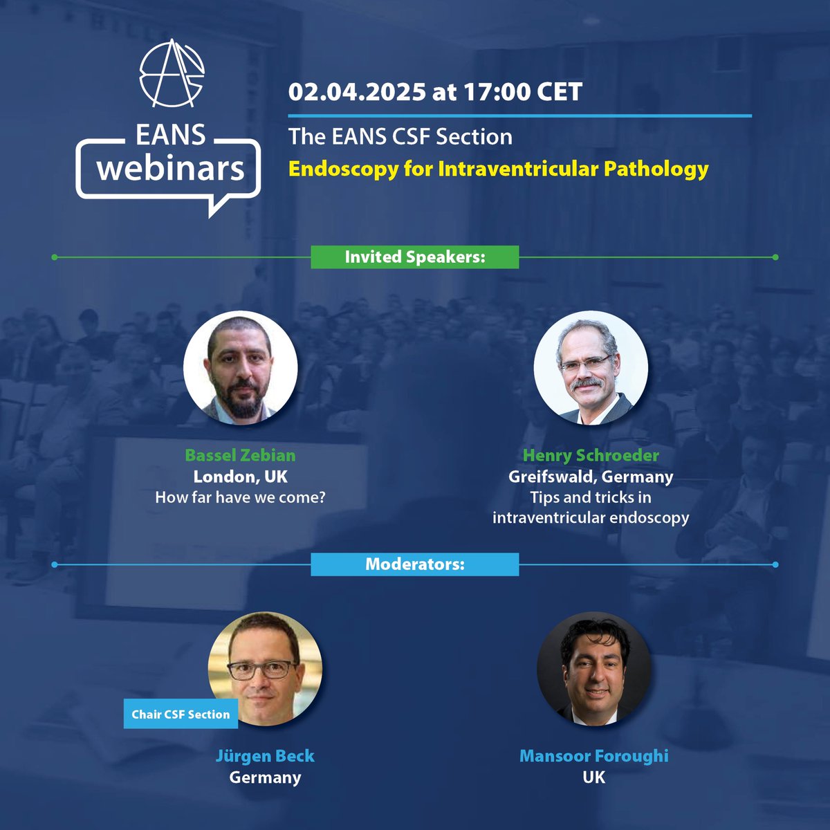 Bassel Zebian (@basselzebian) on Twitter photo Thank you for sharing and helping organise. Really looking forward to this! Always a pleasure to share the stage with Henry Schroeder and a huge bonus to have such excellent moderators.
#neurosurgery #endoscopy #ventricular <a href="/EndoInNeurosurg/">Endoscopy in Neurosurgery</a> Thank you for sharing and helping organise. Really looking forward to this! Always a pleasure to share the stage with Henry Schroeder and a huge bonus to have such excellent moderators.
#neurosurgery #endoscopy #ventricular <a href="/EndoInNeurosurg/">Endoscopy in Neurosurgery</a>