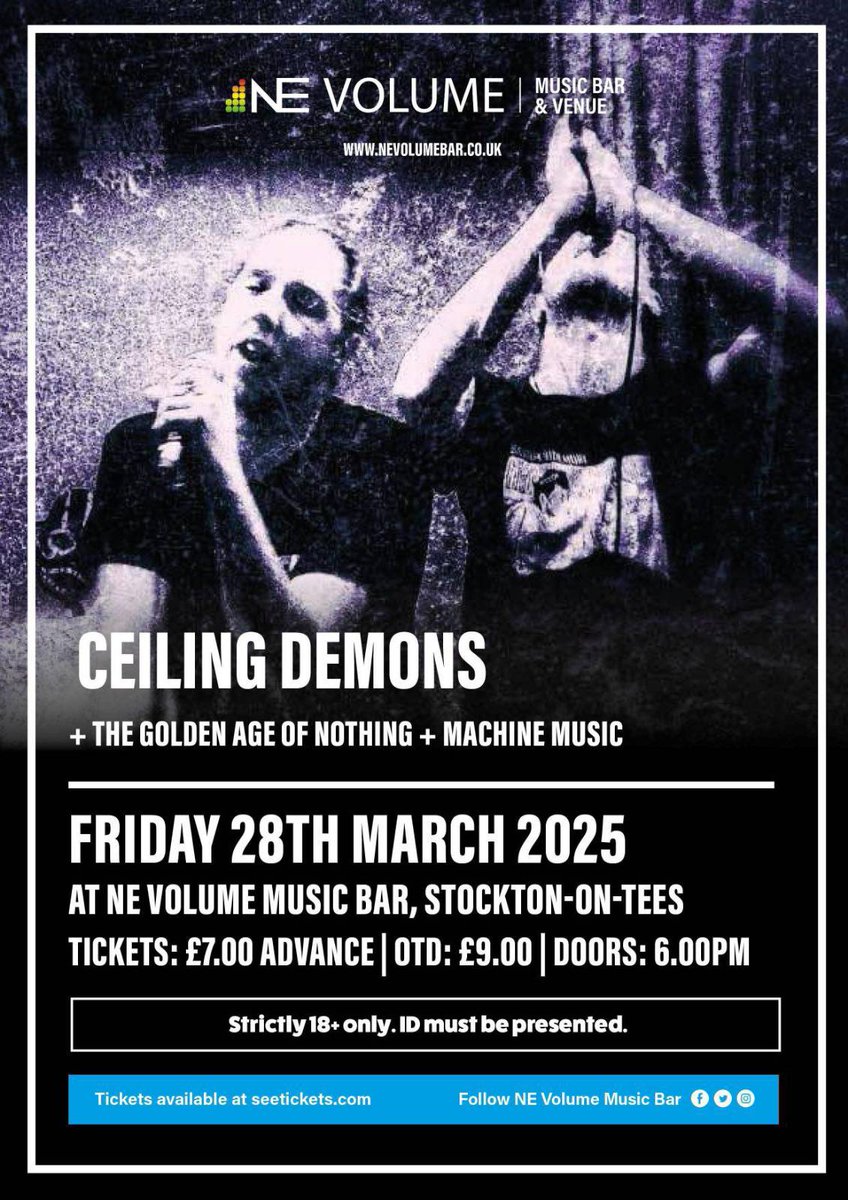 Ceiling Demons (@ceilingdemons) on Twitter photo Big love to Point Blank Teesside for the quality review of our last outing for <a href="/TracksDarlo/">Tracks</a> 🙏🖤
pointblankteesside.weebly.com
Next up we're at <a href="/nevolumebar/">nevolumemusicbar</a> in Stockton-On-Tees with <a href="/GoldenAgeOfNowt/">GoldenAgeOfNothing</a> & <a href="/MachineMusicRoz/">Metal Machine Music</a>
It's a Friday - Let's go!
Tickets: seetickets.com/event/ceiling-… Big love to Point Blank Teesside for the quality review of our last outing for <a href="/TracksDarlo/">Tracks</a> 🙏🖤
pointblankteesside.weebly.com
Next up we're at <a href="/nevolumebar/">nevolumemusicbar</a> in Stockton-On-Tees with <a href="/GoldenAgeOfNowt/">GoldenAgeOfNothing</a> & <a href="/MachineMusicRoz/">Metal Machine Music</a>
It's a Friday - Let's go!
Tickets: seetickets.com/event/ceiling-…
