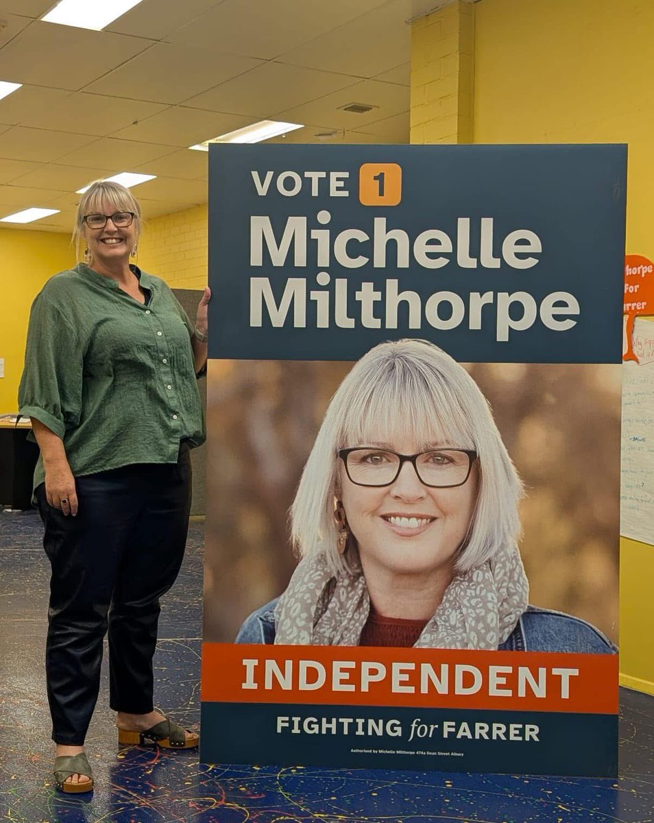 WeAreFarrer's tweet photo. Yep… #Farrer has been wayyy too safe for wayyy too long
People here have had enough. It’s time for better
This is what better looks like ⬇️
#AusPol #Michelle4Farrer #MichelleMilthorpe #FightingForFarrer #TooSafeForTooLong #VoteLikeDemocracyDependsOnIt #IndependentsDay https://t.co/nSbrY9x20e