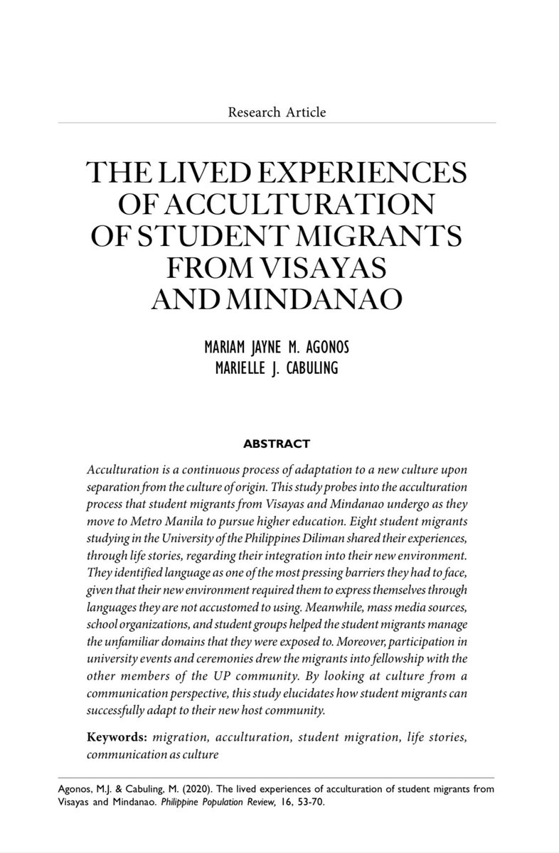Our undergraduate thesis (2015), which Marielle and I transformed into a journal article (2019), has been published in the Philippine Population Review Vol.16  (2019-2020 issue) ✨ 

Online access still in the pipeline. Thank you, Philippine Population Association, Inc. (PPA)!