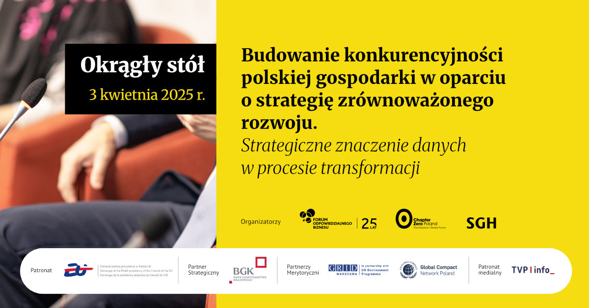📢3 kwietnia zachęcamy do śledzenia transmisji z obrad Okrągłego Stołu #ChapterZeroPoland poświęconych konkurencyjności polskiej gospodarki w oparciu o strategię zrównoważonego rozwoju. 

Szczegóły i rejestracja: chapterzero.pl/aktualnosc/okr…

#ESG