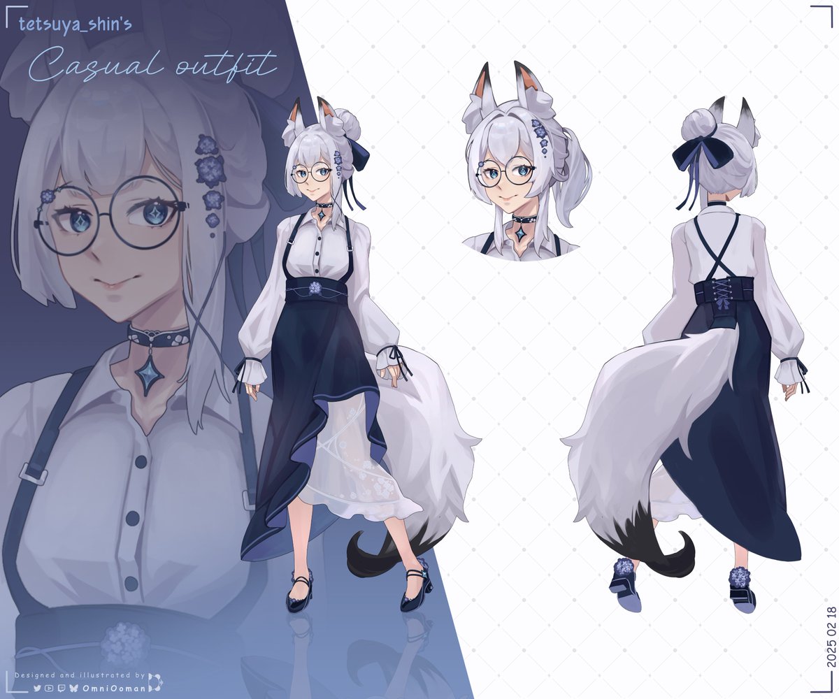 omniooman's tweet photo. Outfit design for @tetsuyashin_ 🌸

#characterdesign #Vtuber https://t.co/wAcw5F6C54