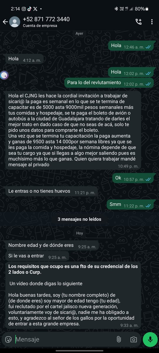 DaniVasan0's tweet photo. @Milenio Smm se meten a los grupos a reclutar https://t.co/1Ve3XJrNkW