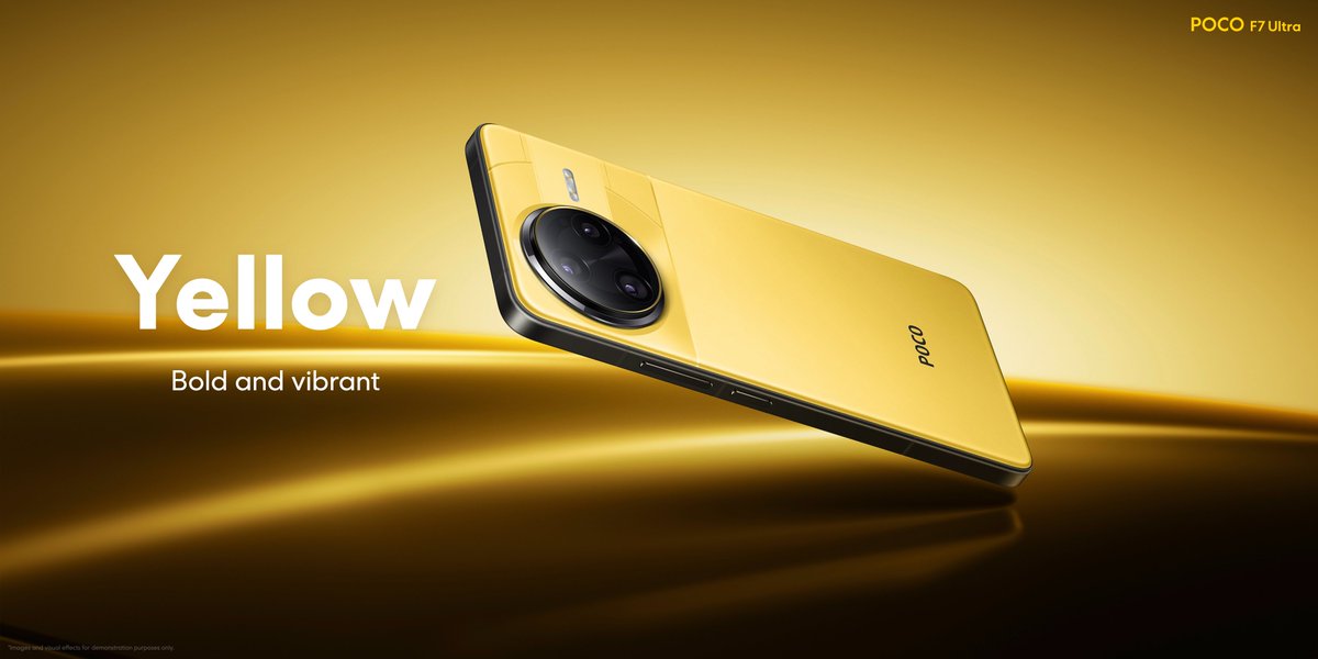 POCOGlobal's tweet photo. You got two colors to choose from:
Black that offers modern and timeless design that exudes sophistication and elegance.
And Yellow represents bold and vibrant making a statement for those who dare to stand out.
#POCOF7Ultra https://t.co/PWddmLhpIM