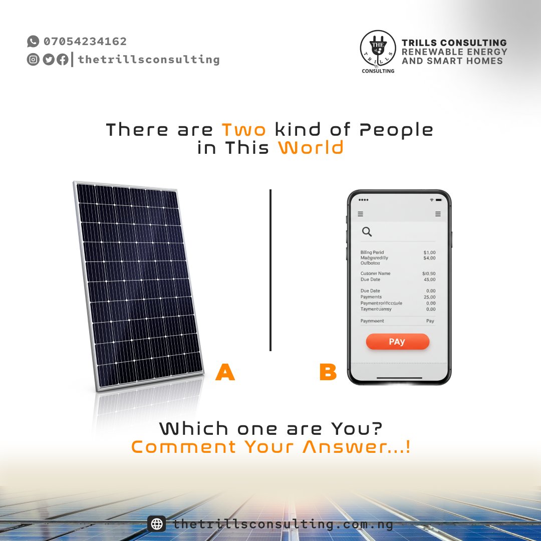 trills_the's tweet photo. Are you generating power or paying for it? โก๐ฐ
Choose your side! A๐ or B๐ฑ? Comment below!๐
#TTC #SolarInverter #CCTV #SmartHome
I AM IN MY NEW #WhoDeyForMe #NSPPDIS5 Argentina #RecallAkpoti Brazil Senator Grok #GoldandRosesEp https://t.co/kjkvHQeNAu