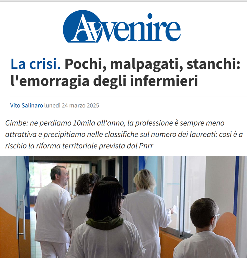 Per attuare la riforma dell'assistenza territoriale prevista dal #PNRR servono da 20-27 mila Infermieri di comunità o di famiglia. 
Dove li andremo a prendere?
#SalviamoSSN

avvenire.it/attualita/pagi…