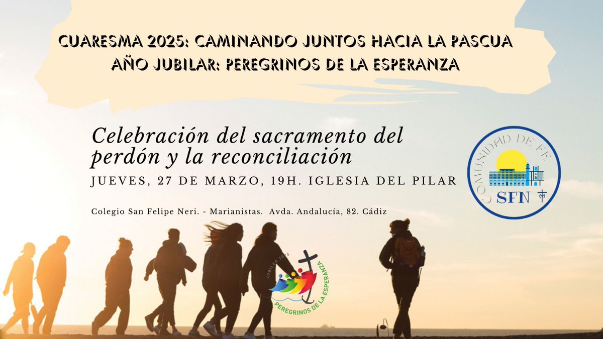 Marianistas Cádiz (@marianistas_ca) on Twitter photo Vive la cuaresma en <a href="/San_Felipe_Neri/">San Felipe Neri</a> Hoy jueves a las 19h, en la Iglesia del Pilar, te invitamos a la celebración comunitaria del sacramento del Perdón. #peregrinosdelaesperanza #jubileo2025 Vive la cuaresma en <a href="/San_Felipe_Neri/">San Felipe Neri</a> Hoy jueves a las 19h, en la Iglesia del Pilar, te invitamos a la celebración comunitaria del sacramento del Perdón. #peregrinosdelaesperanza #jubileo2025