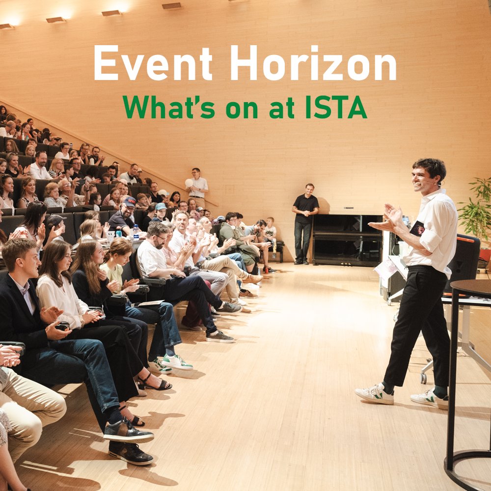 ISTAustria's tweet image. Our brand new events newsletter is out today! 🪩 ✨
Event Horizon: What's on at ISTA
Plan your science experiences for April now. From scientific events and lectures to fun and games on campus. Let's explore the Event Horizon!
👉 Subscribe: ista.ac.at/en/news-events…