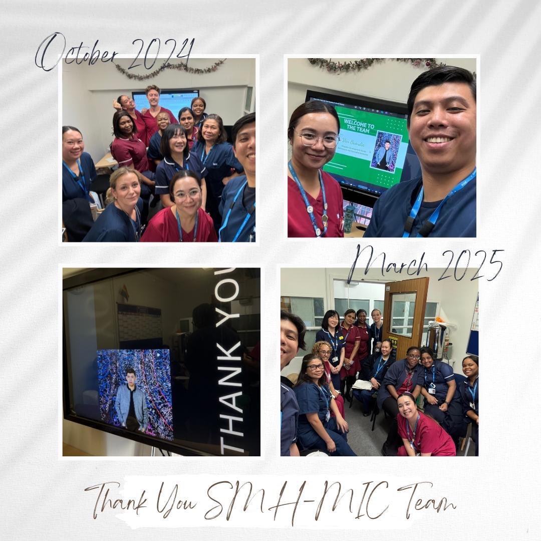 Time flies! Six months as a PDN at SMH-MIC have been an incredible journey. Grateful for the learning, growth, and amazing team that made it all worthwhile. While I’m heading back to Manvers Ward, this is definitely not goodbye!