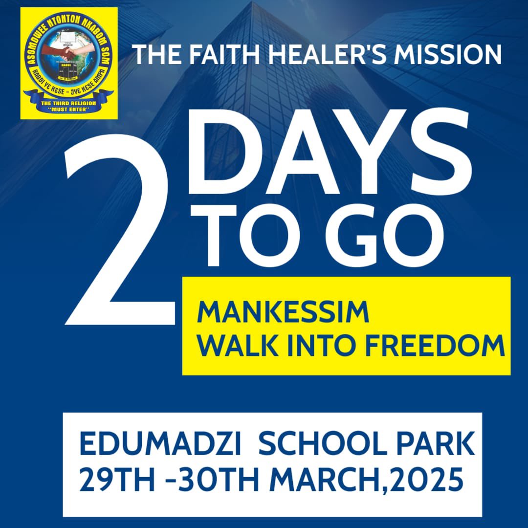 BeatriceTe86257's tweet photo. Two days More ❤️❤️✅✅

#Mankesim 
#NyameSomafoYawoh🙏
#FaithHealersMission
#OutOfBondageWalk https://t.co/MQ3abku8mG