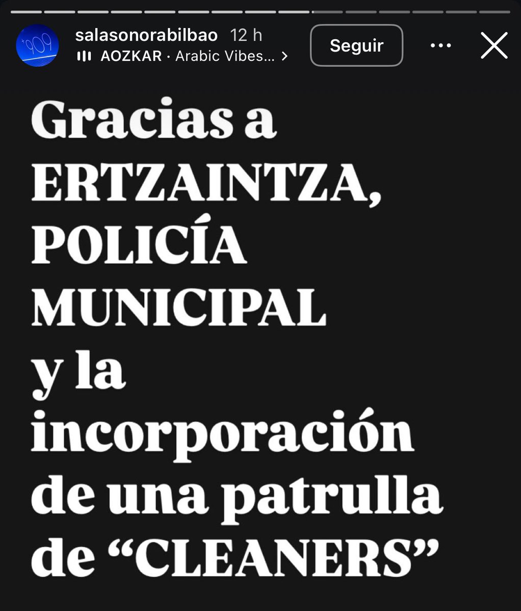 Estas son las stories de los racistas de la Sala Sonora en Bilbao, llamando “cleaners” a una banda de neo-nazis 🤮