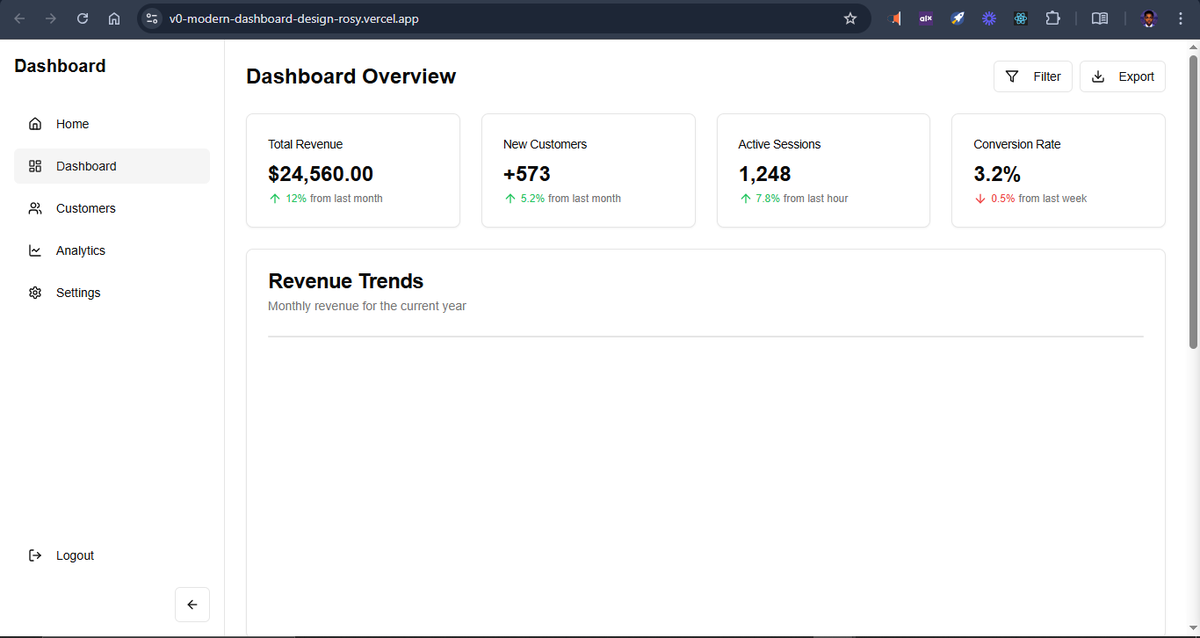 msdumbuya1475's tweet image. 🚀 Just explored v0.dev by Vercel! Generated a sleek, responsive UI with a simple prompt—AI is changing the game! 🔥

#AI #GenerativeUI #v0dev #WebDev #ALX_AiSK