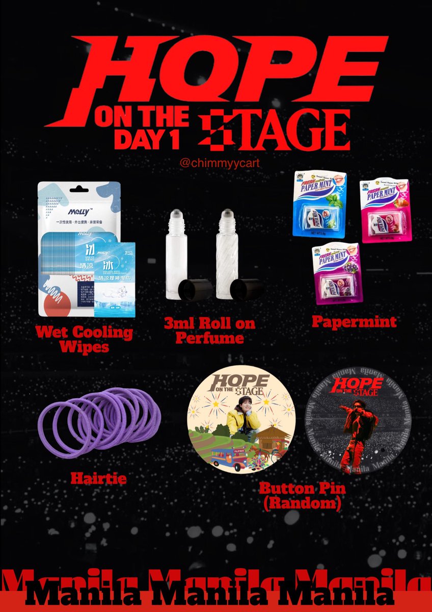 chimmyycart's tweet photo. Hope On The Stage in Manila Day 1 Freebies

mini care kit to make ourselves feel fresh during the con since summer and lagkitan tayo for sure. 

📌must show streaming proof 
📌strictly 1:1 ratio (limited qty)
📌loc and time: TBD https://t.co/CwjU9fHPX6