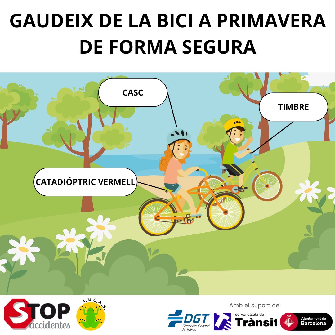 StopAcciCat's tweet photo. 🌸🚴‍♂️✨ La primavera és perfecta perquè els més petits gaudeixin de les seves bicicletes! Però la seguretat sempre és el primer. Recorda: casc adequat, supervisió constant i rutes segures són clau. 🌼💚
#ANCAS #PrimaveraEnBici #ObjectiuZero https://t.co/lJtFmtj7Ta