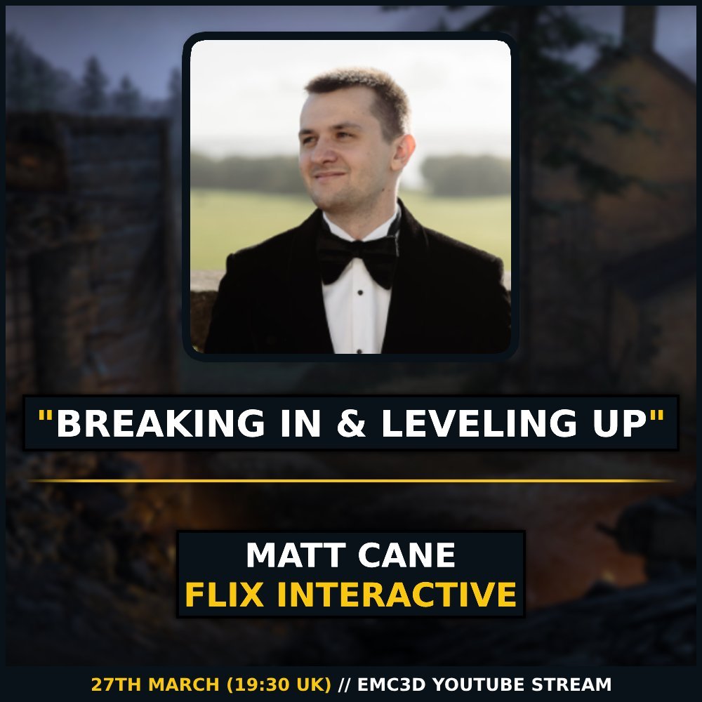 Matt Cane (@matt_cane_) on Twitter photo Join me on the wonderful <a href="/EMC3D/">EMC3D - Game Art</a> 's channel at 7:30pm UK time and lets talk how to make yourself more employable as an artist!
It's pretty loaded and I hope that it will help with all levels from Graduates to Leads.
youtube.com/@EMC3D
#gamedev Join me on the wonderful <a href="/EMC3D/">EMC3D - Game Art</a> 's channel at 7:30pm UK time and lets talk how to make yourself more employable as an artist!
It's pretty loaded and I hope that it will help with all levels from Graduates to Leads.
youtube.com/@EMC3D
#gamedev
