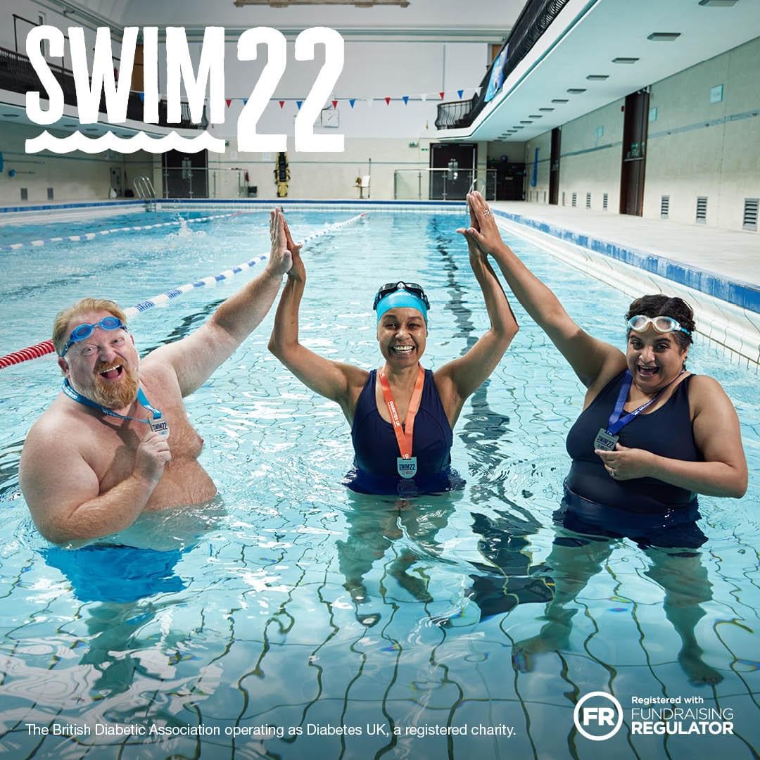 Join us in raising money for Diabetes UK by taking part in Swim 22 from 22nd March-22nd June as an individual or in a team of up to 3 people. Let us know your fundraising page so we can add you to the leader-board. 

Sign up now 👉 brnw.ch/21wRBE6
