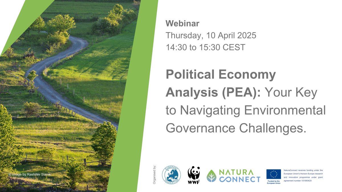 Political Economy Analysis (PEA): Your Key to Navigating Environmental Governance Challenges
📅 10. 04. ⏰14:30 - 15:30 CEST
Join our free webinar to explore how PEA can tackle governance challenges in conservation &amp; enhance decision-making.
Register now: buff.ly/VoB1hf5