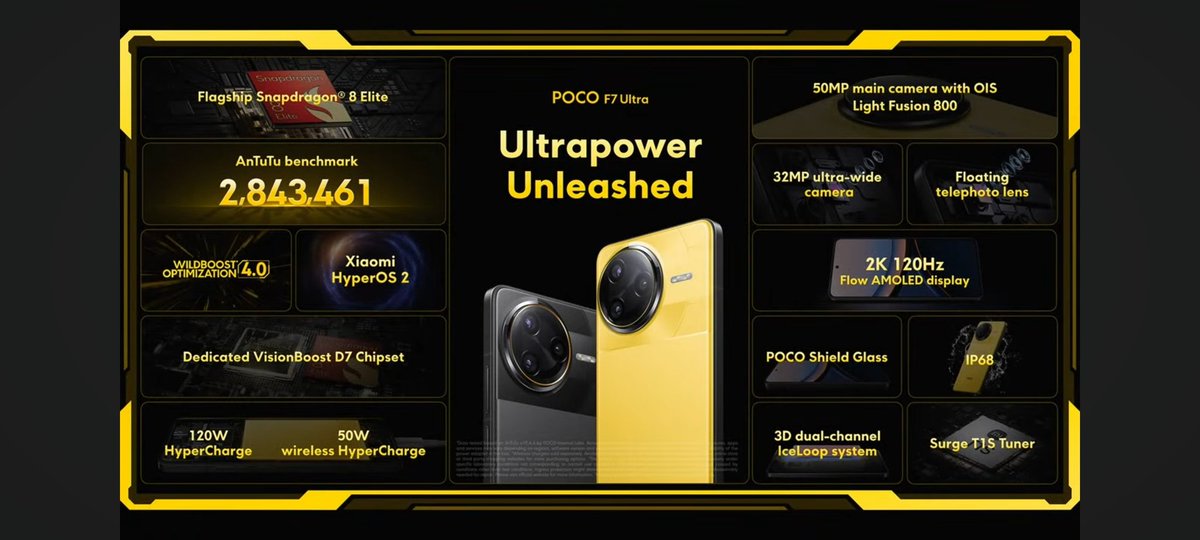 RajaikarSa90770's tweet image. The #POCOF7Ultra is here... 
#UltraPowerUnleashed
#POCOF7Series
@IndiaPOCO
@POCOGlobal