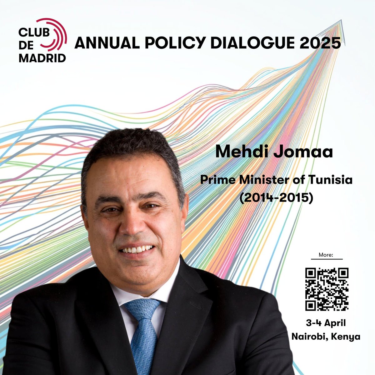 Club de Madrid (@clubdemadrid) on Twitter photo At #APD25, several Members of <a href="/ClubdeMadrid/">Club de Madrid</a> – all democratically elected former Presidents and PM – will bring their leadership and experience to the conversation.
Know more about Member <a href="/Mehdi_Jomaa/">Mehdi Jomaa</a> : clubmadrid.org/who/members/me…
Discover more about APD25: bit.ly/41GRlaB At #APD25, several Members of <a href="/ClubdeMadrid/">Club de Madrid</a> – all democratically elected former Presidents and PM – will bring their leadership and experience to the conversation.
Know more about Member <a href="/Mehdi_Jomaa/">Mehdi Jomaa</a> : clubmadrid.org/who/members/me…
Discover more about APD25: bit.ly/41GRlaB