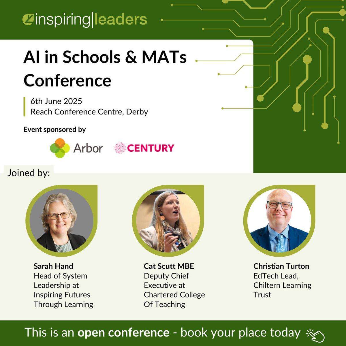 📢 Additional speakers and workshop facilitators revealed for our AI in Schools and MATs Conference.

Book now: buff.ly/zLsHfl2