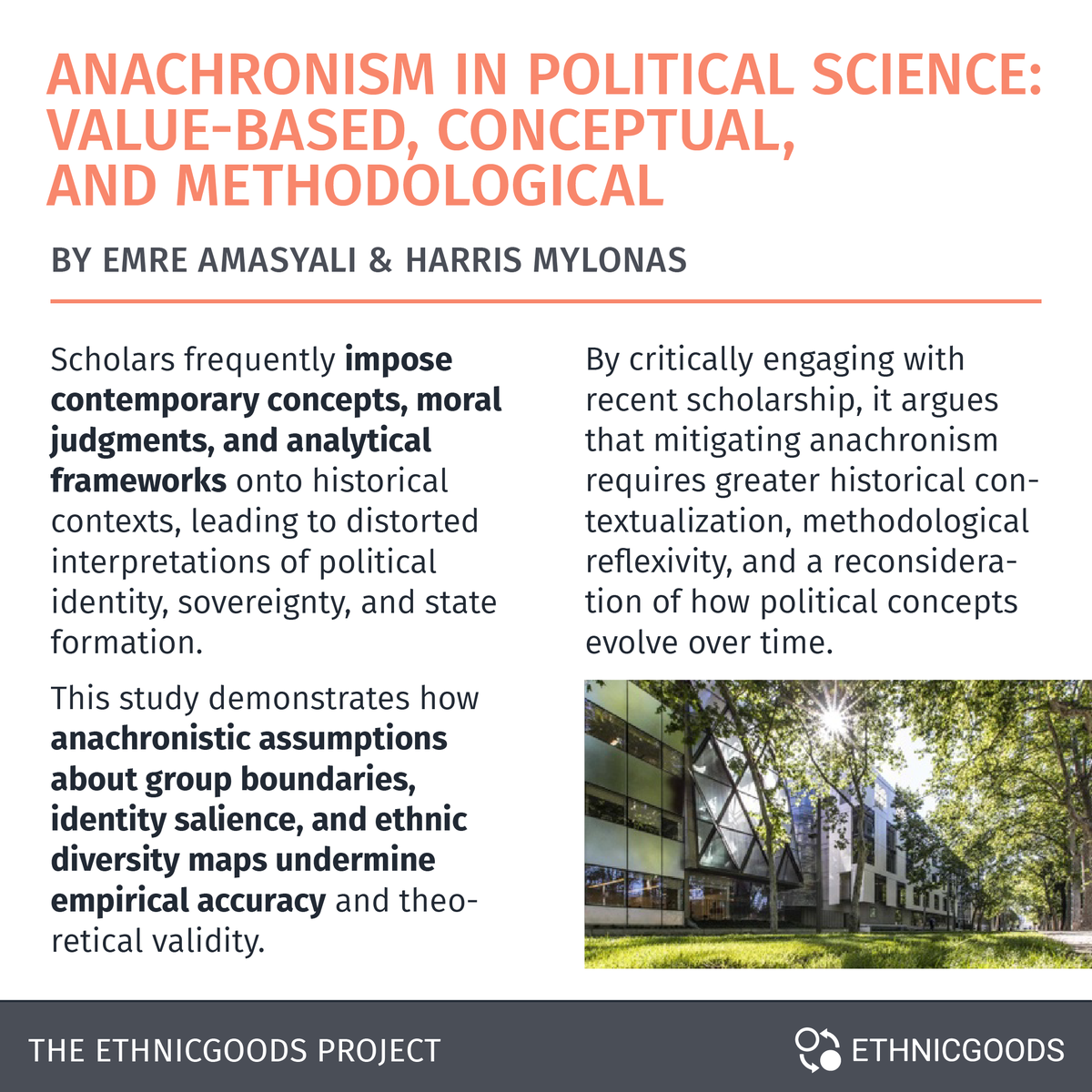 ETHNICGOODS (@ethnicgoods) on Twitter photo 📄 This week our lead postdoc <a href="/emreamasyali/">Emre Amasyali</a> presented an insightful paper on "Anachronism in Political Science: Value-Based, Conceptual, & Methodological", co-authored with Harris Mylonas, at @ibei's Methods and Inference research cluster.
Looking forward to seeing it in print! 📄 This week our lead postdoc <a href="/emreamasyali/">Emre Amasyali</a> presented an insightful paper on "Anachronism in Political Science: Value-Based, Conceptual, & Methodological", co-authored with Harris Mylonas, at @ibei's Methods and Inference research cluster.
Looking forward to seeing it in print!
