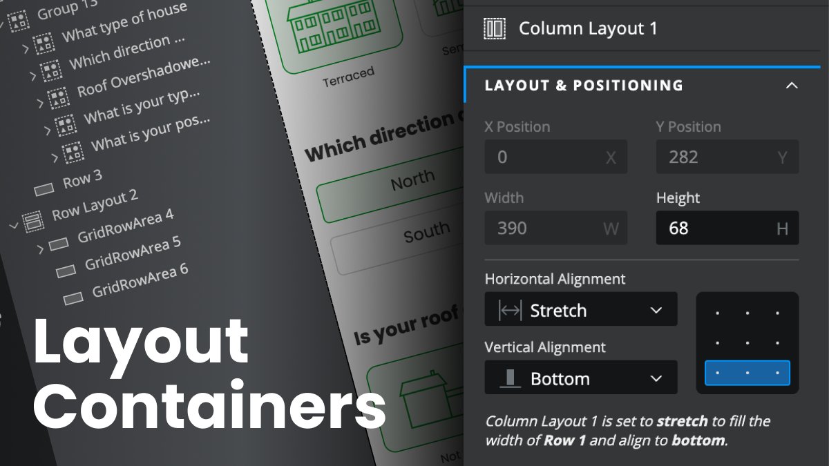New in v1.18 - Layout containers! These are designed to make building responsive apps for mobile devices much easier. Build in rows or columns for the ultimate in layout control. tinyurl.com/jzbmxwdr
#Squirrel365 #LayoutContainers #NewRelease #Responsive
