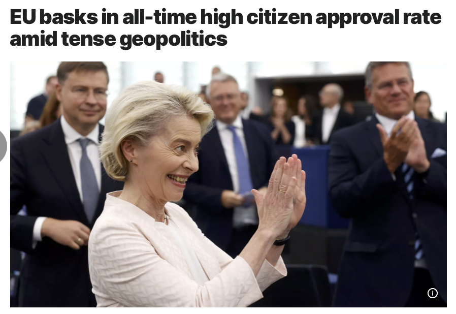Never has the EU had such a high approval rate. 74% think their country "benefits from being a member"

Two-thirds want "a greater role for Europe in protecting them against global crises and security risks"

Sorry Brexiteers, you were simply on the wrong side of history
💪🇪🇺