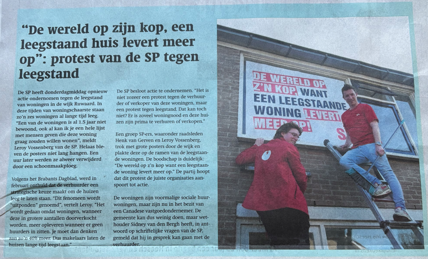 Woningleegstand is maatschappelijke diefstal! #RegioOss #Weekblad