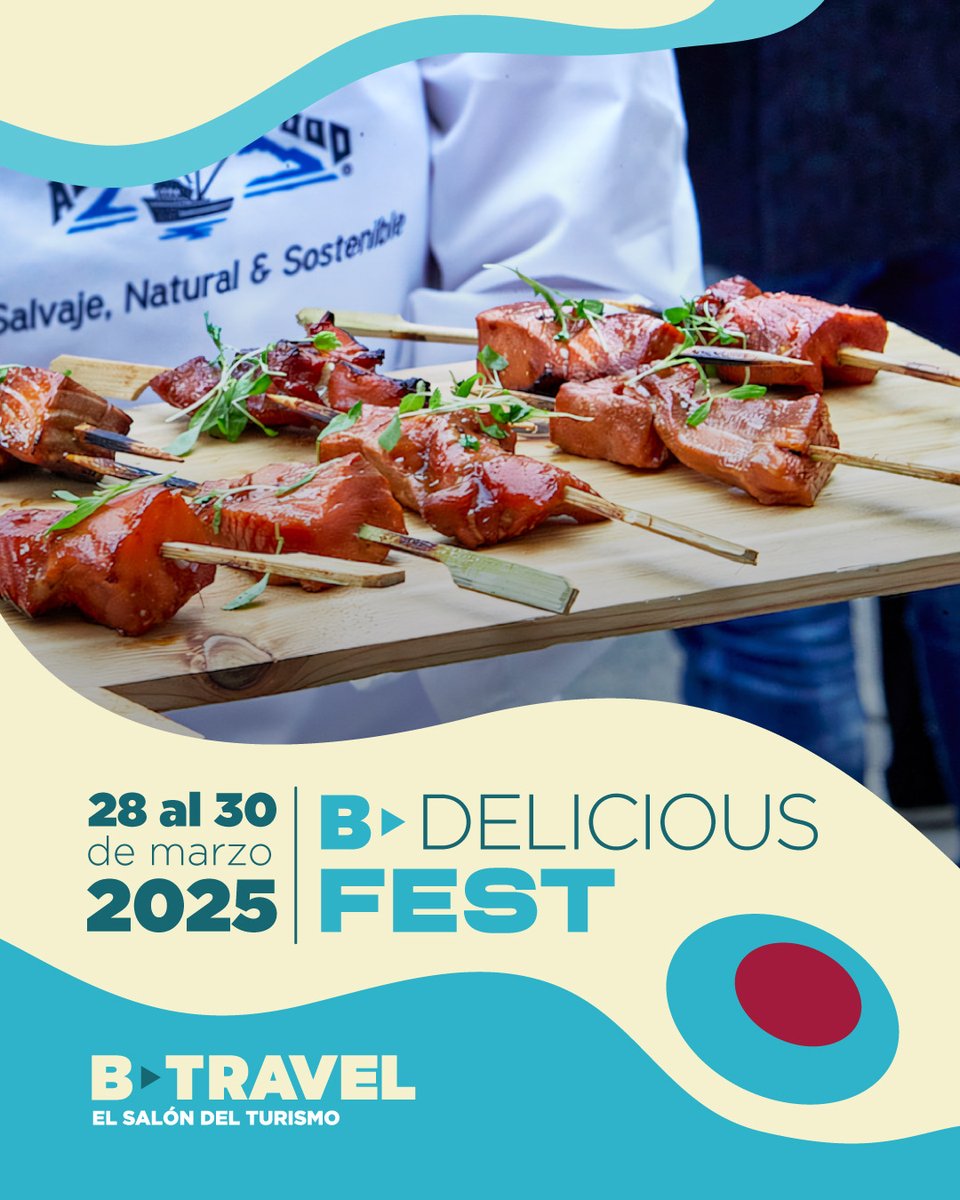 SalonBTravel's tweet photo. Se nos ocurren pocos placeres como el buen comer 🍽️ Y si además lo combinas con #showcooking, catas y degustaciones... ¡es insuperable! 🤤🍾

Nos vemos este finde en una nueva edición de #BDeliciousFest 😋🥳 ¿Te lo vas a perder?

#BTravel #salondeturismo #viajes #viajar #turismo https://t.co/tMxzhwlld7
