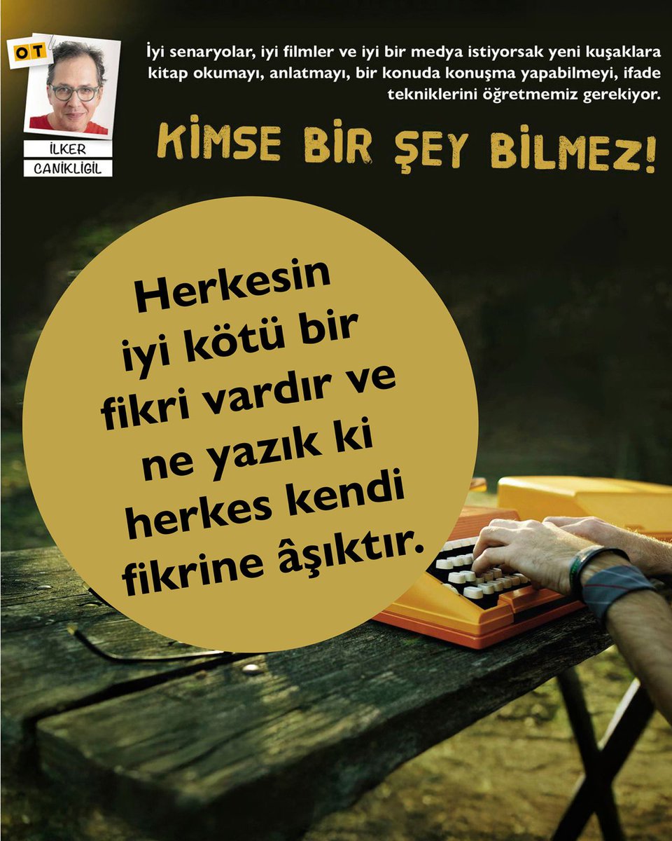 otdergi's tweet photo. Maalesef İlker tutuklandı. Morali yerinde, bir noktada bu yanlışlığın farkına varılacağından emin...
#FluTV 📺 #MustafaSeven
***
Herkesin iyi kötü bir fikri vardır ve ne yazık ki herkes kendi fikrine âşıktır.
📝 #İlkerCanikligil 📚 #OTdergi https://t.co/9NAXmGD4Ev
