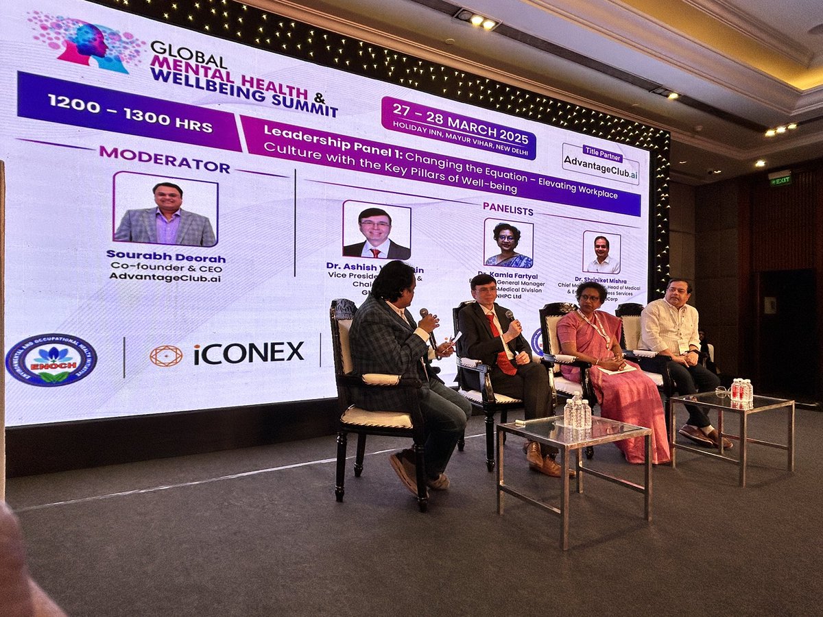 gmhwsummit's tweet image. #GMHWS2025 Day 1 | Leadership Panel 1

Topic: Changing the Equation - Elevating Workplace Culture with the Key Pillars of Well-being

MODERATOR: @sourabhdeorah

PANELISTS: 
Dr. Ashish Vijay Jain
Dr. Kamla Fartyal
Dr. Shriniket Mishra 

#LeadershipPanel