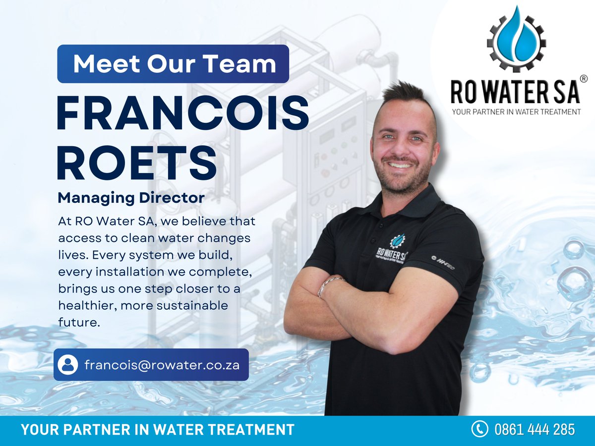 RO_WATERSYSTEMS's tweet image. Every system we build, every installation we complete, brings us one step closer to a healthier, more sustainable future.

rowater.co.za
Office: 0861 444 285

#ROWaterSA #LeadershipMessage #CleanWaterForAll #TogetherWeGrow #OurTeam #ManagingDirector