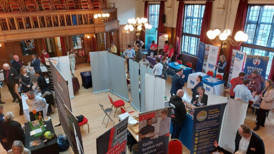 Despite the early start – the <a href="/EMChamberNews/">Chamber Newsroom</a> business expo is lively with local businesses creating or strengthening old relationships. 
 
We love hearing discussions about Chesterfield's strengths and ideas for opportunities ahead.  

#Celebrate25