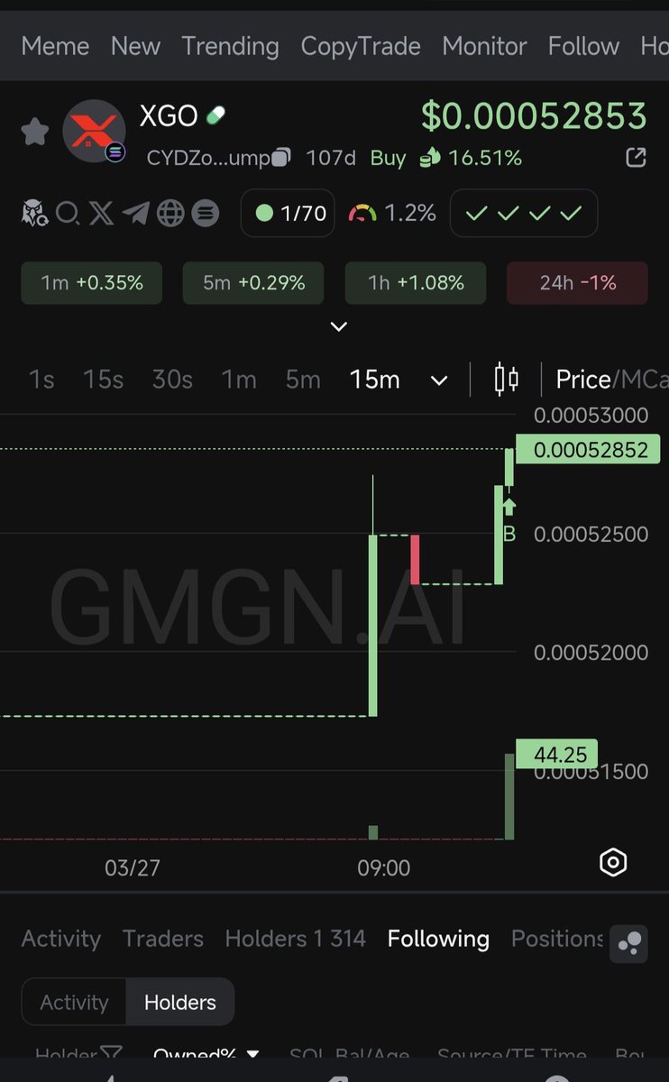 📉 Price low? Perfect time for the vigilant! 💎  
XGO has strong fundamentals, and this dip is just a temporary phase. The chart shows clear support levels, and the growth potential remains high.💥
#XGO #Solana #GMGN #MemecoinRevolution 
<a href="/xgo_pump/">XGO</a>