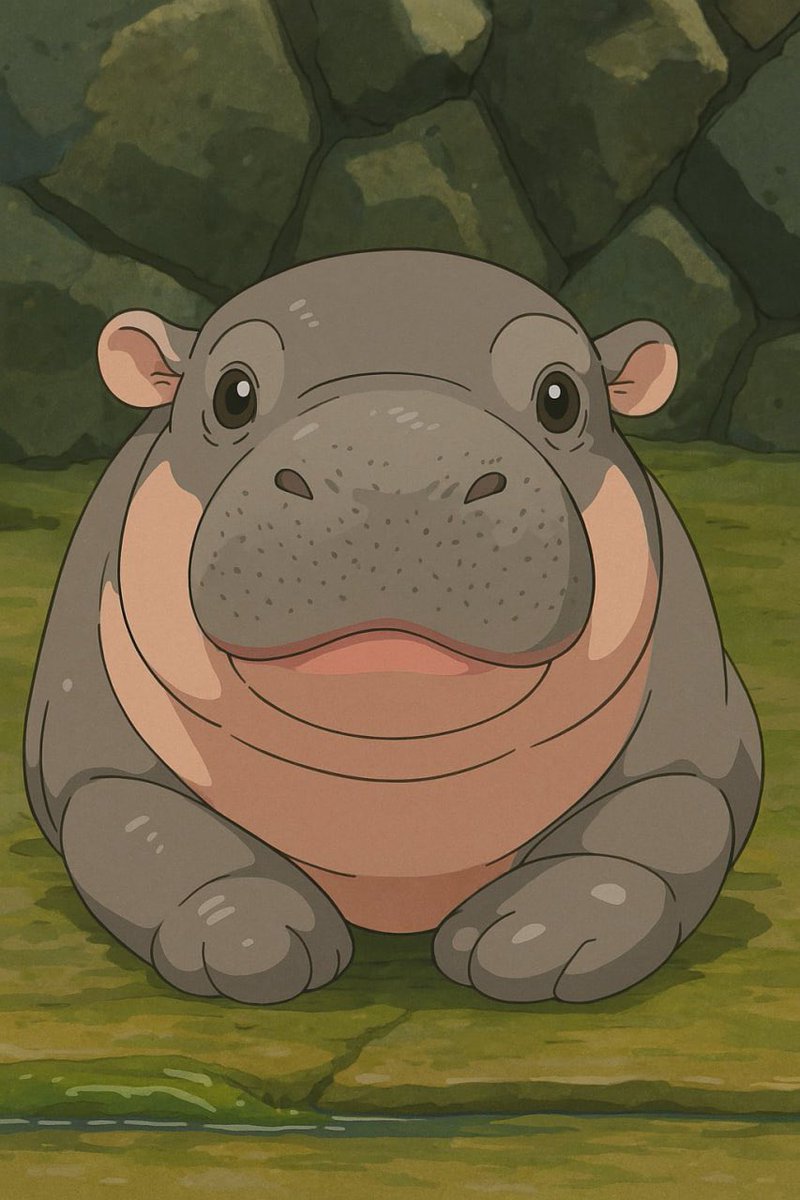Ghibli Moo Deng 🦛💕😭

#moodeng